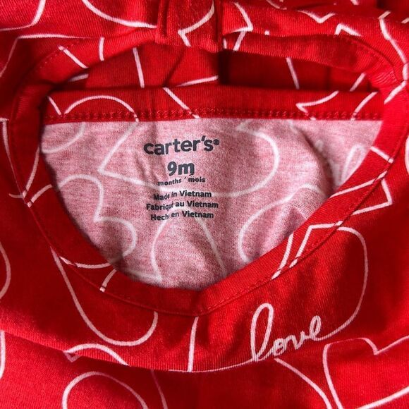 Carter’s Girls “Love” Heart Dress Size 9 Months - Picture 4 of 8